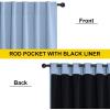 imageNICETOWN 100 Blackout Kitchen Curtain Panels Cold and Full Light Blocking Drapes with Black Liner 48 Inches Drop Thermal Insulated Draperies for Cafe White 2 Pieces 37 inches Wide Each PanelVintage Blue