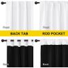 imageNICETOWN 100 Blackout Kitchen Curtain Panels Cold and Full Light Blocking Drapes with Black Liner 48 Inches Drop Thermal Insulated Draperies for Cafe White 2 Pieces 37 inches Wide Each PanelPure White