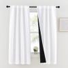 imageNICETOWN 100 Blackout Kitchen Curtain Panels Cold and Full Light Blocking Drapes with Black Liner 48 Inches Drop Thermal Insulated Draperies for Cafe White 2 Pieces 37 inches Wide Each PanelPure White