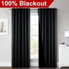 imageNICETOWN 100 Blackout Kitchen Curtain Panels Cold and Full Light Blocking Drapes with Black Liner 48 Inches Drop Thermal Insulated Draperies for Cafe White 2 Pieces 37 inches Wide Each PanelBlack