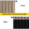 imageNICETOWN 100 Blackout Kitchen Curtain Panels Cold and Full Light Blocking Drapes with Black Liner 48 Inches Drop Thermal Insulated Draperies for Cafe White 2 Pieces 37 inches Wide Each PanelTaupe