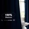 imageNICETOWN 100 Blackout Kitchen Curtain Panels Cold and Full Light Blocking Drapes with Black Liner 48 Inches Drop Thermal Insulated Draperies for Cafe White 2 Pieces 37 inches Wide Each PanelMoroccan Blue