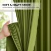 imageNICETOWN 100 Blackout Kitchen Curtain Panels Cold and Full Light Blocking Drapes with Black Liner 48 Inches Drop Thermal Insulated Draperies for Cafe White 2 Pieces 37 inches Wide Each PanelOlive Green
