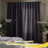 imageNICETOWN 100 Blackout Kitchen Curtain Panels Cold and Full Light Blocking Drapes with Black Liner 48 Inches Drop Thermal Insulated Draperies for Cafe White 2 Pieces 37 inches Wide Each PanelPurple Brown
