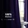 imageNICETOWN 100 Blackout Kitchen Curtain Panels Cold and Full Light Blocking Drapes with Black Liner 48 Inches Drop Thermal Insulated Draperies for Cafe White 2 Pieces 37 inches Wide Each PanelLilac Purple