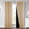 imageNICETOWN 100 Blackout Kitchen Curtain Panels Cold and Full Light Blocking Drapes with Black Liner 48 Inches Drop Thermal Insulated Draperies for Cafe White 2 Pieces 37 inches Wide Each PanelBiscotti Beige