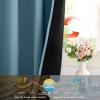 imageNICETOWN 100 Blackout Kitchen Curtain Panels Cold and Full Light Blocking Drapes with Black Liner 48 Inches Drop Thermal Insulated Draperies for Cafe White 2 Pieces 37 inches Wide Each PanelSmoky Blue