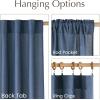 imageNICETOWN Navy Blue Linen Blend Living Room Curtains Rod Pocket ampamp Back Tab Privacy Added Thick Linen Weave with Light Filtering Window Treatments for Bedroom W55 x L102 2 PanelsNavy Blue
