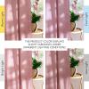 imageNICETOWN Navy Blue Linen Blend Living Room Curtains Rod Pocket ampamp Back Tab Privacy Added Thick Linen Weave with Light Filtering Window Treatments for Bedroom W55 x L102 2 PanelsBaby Pink