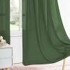 imageNICETOWN NonSeeThrough White Privacy Sheer Curtains 90 inches Long 2 Panels 52quot Wide Grommet Window Curtains Drapes for Living Room Bedroom Home Decoration Light Filtering Elegant Window DrapesDark Green