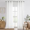 imageNICETOWN NonSeeThrough White Privacy Sheer Curtains 90 inches Long 2 Panels 52quot Wide Grommet Window Curtains Drapes for Living Room Bedroom Home Decoration Light Filtering Elegant Window DrapesOff White