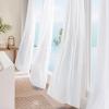 imageNICETOWN NonSeeThrough White Privacy Sheer Curtains 90 inches Long 2 Panels 52quot Wide Grommet Window Curtains Drapes for Living Room Bedroom Home Decoration Light Filtering Elegant Window DrapesWhite