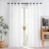 imageNICETOWN NonSeeThrough White Privacy Sheer Curtains 90 inches Long 2 Panels 52quot Wide Grommet Window Curtains Drapes for Living Room Bedroom Home Decoration Light Filtering Elegant Window DrapesOff White