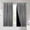 imageNICETOWN 100 Blackout Kitchen Curtain Panels Cold and Full Light Blocking Drapes with Black Liner 48 Inches Drop Thermal Insulated Draperies for Cafe White 2 Pieces 37 inches Wide Each PanelSilver Grey