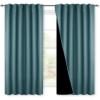 imageNICETOWN 100 Blackout Kitchen Curtain Panels Cold and Full Light Blocking Drapes with Black Liner 48 Inches Drop Thermal Insulated Draperies for Cafe White 2 Pieces 37 inches Wide Each PanelSea Teal