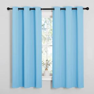 imageNICETOWN Light Blue Curtains for Nursery Thermal Insulated Grommet Room Darkning Curtain Panels for BedroomLiving Room Privacy Drapes for Classroom1 Pair W42 x L63 inches Blue