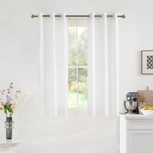 imageNICETOWN NonSeeThrough White Privacy Sheer Curtains 90 inches Long 2 Panels 52quot Wide Grommet Window Curtains Drapes for Living Room Bedroom Home Decoration Light Filtering Elegant Window DrapesOff White