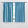 imageNICETOWN Blackout Curtain Panels for Living Room  Teal Blue Color 29x30 inch 2 Panels Set Room Darkening Blackout Drapes for Window