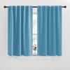 imageNICETOWN Blackout Curtain Panels for Living Room  Teal Blue Color 29x30 inch 2 Panels Set Room Darkening Blackout Drapes for Window
