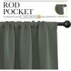 imageNICETOWN Bedroom Curtains Blackout Draperies  All Season Thermal Insulated Solid Rod Pocket Top Blackout CurtainsDrapes for Kids Room Dark Mallard 1 Pair 42 x 72 Inch