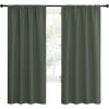 imageNICETOWN Bedroom Curtains Blackout Draperies  All Season Thermal Insulated Solid Rod Pocket Top Blackout CurtainsDrapes for Kids Room Dark Mallard 1 Pair 42 x 72 Inch