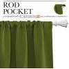 imageNICETOWN Blackout Christmas Curtains for Living Curtains Bedroom Draperies with Rod Pocket Nursery Essential Thermal Insulated Blackout Panels for Small Window Olive Green 1 Pair 34 x 72