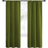 imageNICETOWN Blackout Christmas Curtains for Living Curtains Bedroom Draperies with Rod Pocket Nursery Essential Thermal Insulated Blackout Panels for Small Window Olive Green 1 Pair 34 x 72