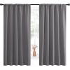 imageNICETOWN Blackout Curtain Panels for Window  Energy Efficient ampamp Noise Reducing Thermal Insulated Rod Pocket Blackout DrapesDraperies for Living Room Grey 2 Panels W52 inches x L63 inches