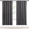 imageNICETOWN Blackout Curtain Panels for Window  Thermal Insulated Rod Pocket Blackout DrapesDraperies for Dining Room 2 Panels W52 x L72 inches Grey