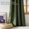 imageNICETOWN Froest Green Faux Linen Room Darkening Rod Pocket Curtains 63 inch Length W42 x L63 Light Blocking Thermal Insulated Noise Reducing Drapes for Bedroom Living Room Farmhouse Decor 2 Panels