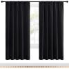 imageNICETOWN Halloween Black Blackout Curtain Blinds  Solid Thermal Insulated Window Treatment Blackout Drapes for Bedroom 2 Panels 52 inches Wide by 72 inches Long