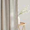 imageNICETOWN White Linen Bedroom Curtains Back TabRod Pocket with Pleat Tape Privacy Added with Light Filtering Semi Sheer Window Treatments for Living Room W52 x L95 2 PanelsTaupe