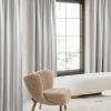 imageNICETOWN White Linen Bedroom Curtains Back TabRod Pocket with Pleat Tape Privacy Added with Light Filtering Semi Sheer Window Treatments for Living Room W52 x L95 2 PanelsJacquard Grey