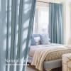 imageNICETOWN White Linen Bedroom Curtains Back TabRod Pocket with Pleat Tape Privacy Added with Light Filtering Semi Sheer Window Treatments for Living Room W52 x L95 2 PanelsStone Blue