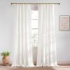 imageNICETOWN White Linen Bedroom Curtains Back TabRod Pocket with Pleat Tape Privacy Added with Light Filtering Semi Sheer Window Treatments for Living Room W52 x L95 2 PanelsJacquard Ivory