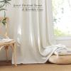 imageNICETOWN White Linen Bedroom Curtains Back TabRod Pocket with Pleat Tape Privacy Added with Light Filtering Semi Sheer Window Treatments for Living Room W52 x L95 2 PanelsNatural