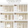 imageNICETOWN White Linen Bedroom Curtains Back TabRod Pocket with Pleat Tape Privacy Added with Light Filtering Semi Sheer Window Treatments for Living Room W52 x L95 2 PanelsJacquard Linen
