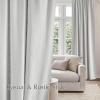 imageNICETOWN White Linen Bedroom Curtains Back TabRod Pocket with Pleat Tape Privacy Added with Light Filtering Semi Sheer Window Treatments for Living Room W52 x L95 2 PanelsJacquard Grey