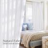 imageNICETOWN White Linen Bedroom Curtains Back TabRod Pocket with Pleat Tape Privacy Added with Light Filtering Semi Sheer Window Treatments for Living Room W52 x L95 2 PanelsWhite