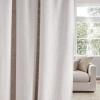 imageNICETOWN White Linen Bedroom Curtains Back TabRod Pocket with Pleat Tape Privacy Added with Light Filtering Semi Sheer Window Treatments for Living Room W52 x L95 2 PanelsJacquard Angora