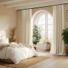 imageNICETOWN White Linen Bedroom Curtains Back TabRod Pocket with Pleat Tape Privacy Added with Light Filtering Semi Sheer Window Treatments for Living Room W52 x L95 2 PanelsLinen