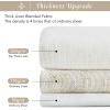 imageNICETOWN White Linen Bedroom Curtains Back TabRod Pocket with Pleat Tape Privacy Added with Light Filtering Semi Sheer Window Treatments for Living Room W52 x L95 2 PanelsVanilla