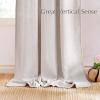 imageNICETOWN White Linen Bedroom Curtains Back TabRod Pocket with Pleat Tape Privacy Added with Light Filtering Semi Sheer Window Treatments for Living Room W52 x L95 2 PanelsJacquard Angora
