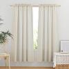 imageNICETOWN White Linen Bedroom Curtains Back TabRod Pocket with Pleat Tape Privacy Added with Light Filtering Semi Sheer Window Treatments for Living Room W52 x L95 2 PanelsNatural Rod Pocket
