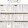imageNICETOWN White Linen Bedroom Curtains Back TabRod Pocket with Pleat Tape Privacy Added with Light Filtering Semi Sheer Window Treatments for Living Room W52 x L95 2 PanelsJacquard Ivory
