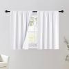 imageNICETOWN Bedroom 100 Blackout Curtains 2 Panels 42 by 36 Snow White Window Treatment Rod Pocket CurtainsDrapes for Bedroom