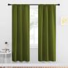 imageNICETOWN Blackout Christmas Curtains for Living Curtains Bedroom Draperies with Rod Pocket Nursery Essential Thermal Insulated Blackout Panels for Small Window Olive Green 1 Pair 34 x 72