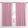 imageNICETOWN Blackout Curtains for Living Curtains Rouge Pink Set of 2 52 by 63 Inch Window Treatment Blackout Curtain Panels Home Decor Thermal Insulated Solid Drapes for Bedroom