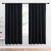imageNICETOWN Halloween Black Blackout Curtain Blinds  Solid Thermal Insulated Window Treatment Blackout Drapes for Bedroom 2 Panels 52 inches Wide by 72 inches Long