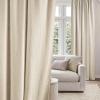imageNICETOWN White Linen Bedroom Curtains Back TabRod Pocket with Pleat Tape Privacy Added with Light Filtering Semi Sheer Window Treatments for Living Room W52 x L95 2 PanelsJacquard Linen